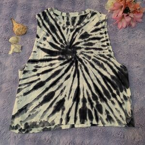 Cascade Collective Black Tie-Dye Muscle Tank